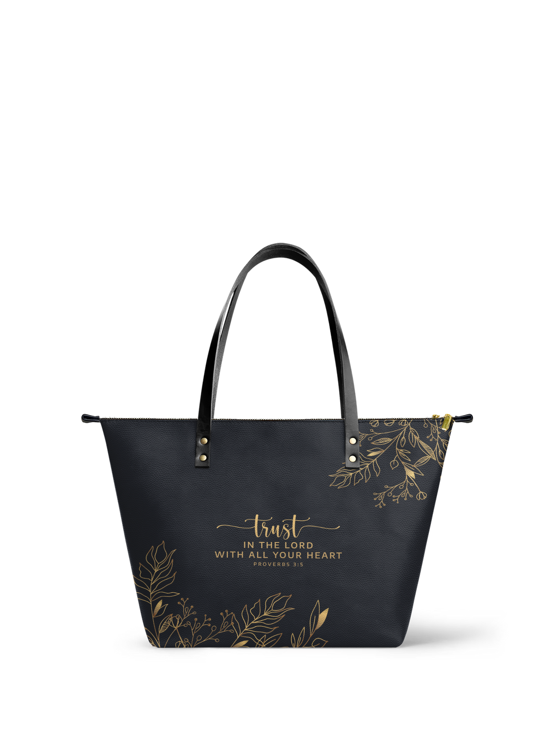 "Trust" - Proverbs 3:5 Leather Tote Bag – Christian apparel for women – Premium Vegan Leather