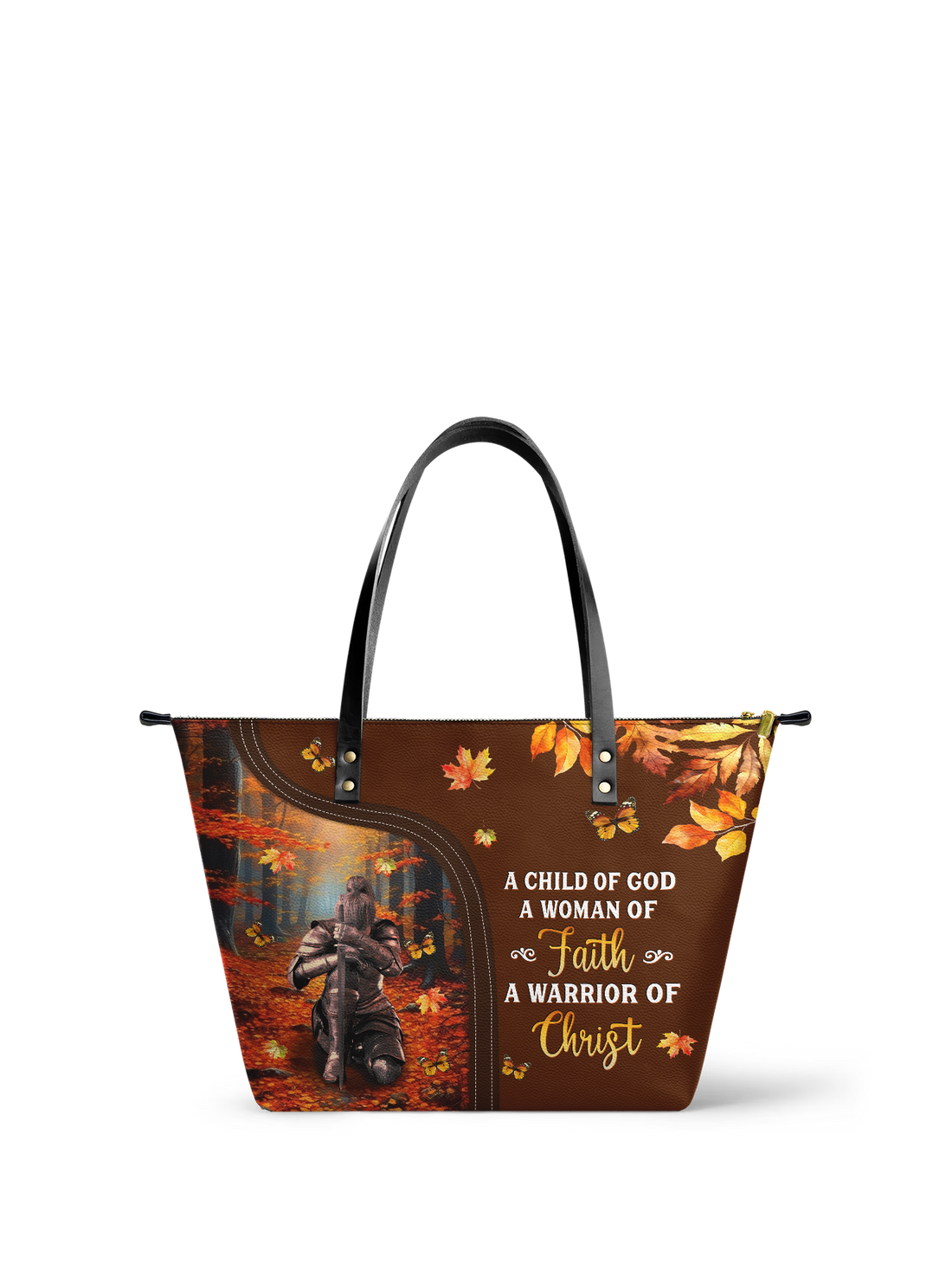 "Warrior" Leather Tote Bag – Christian apparel for women – Premium Vegan Leather