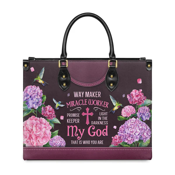 Christianartbag Handbags Way Maker Miracle Worker Hummingbird Handbag Design Monogram – Christian apparel for women – Leather