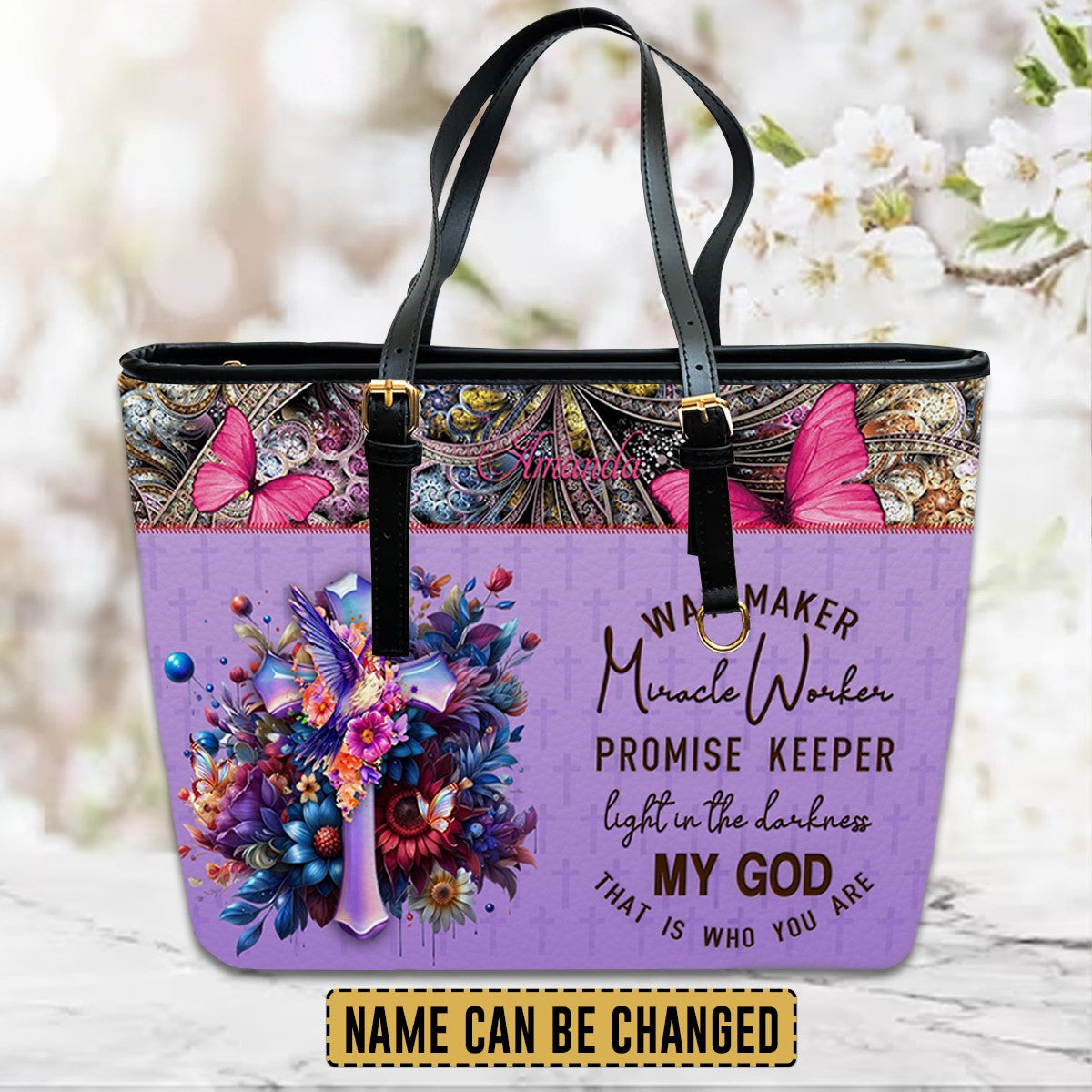 CHRISTIANARTBAG Leather Handbag - Personalized Leather Handbag - Way Maker Miracle – Christian apparel for women – Leather Bi