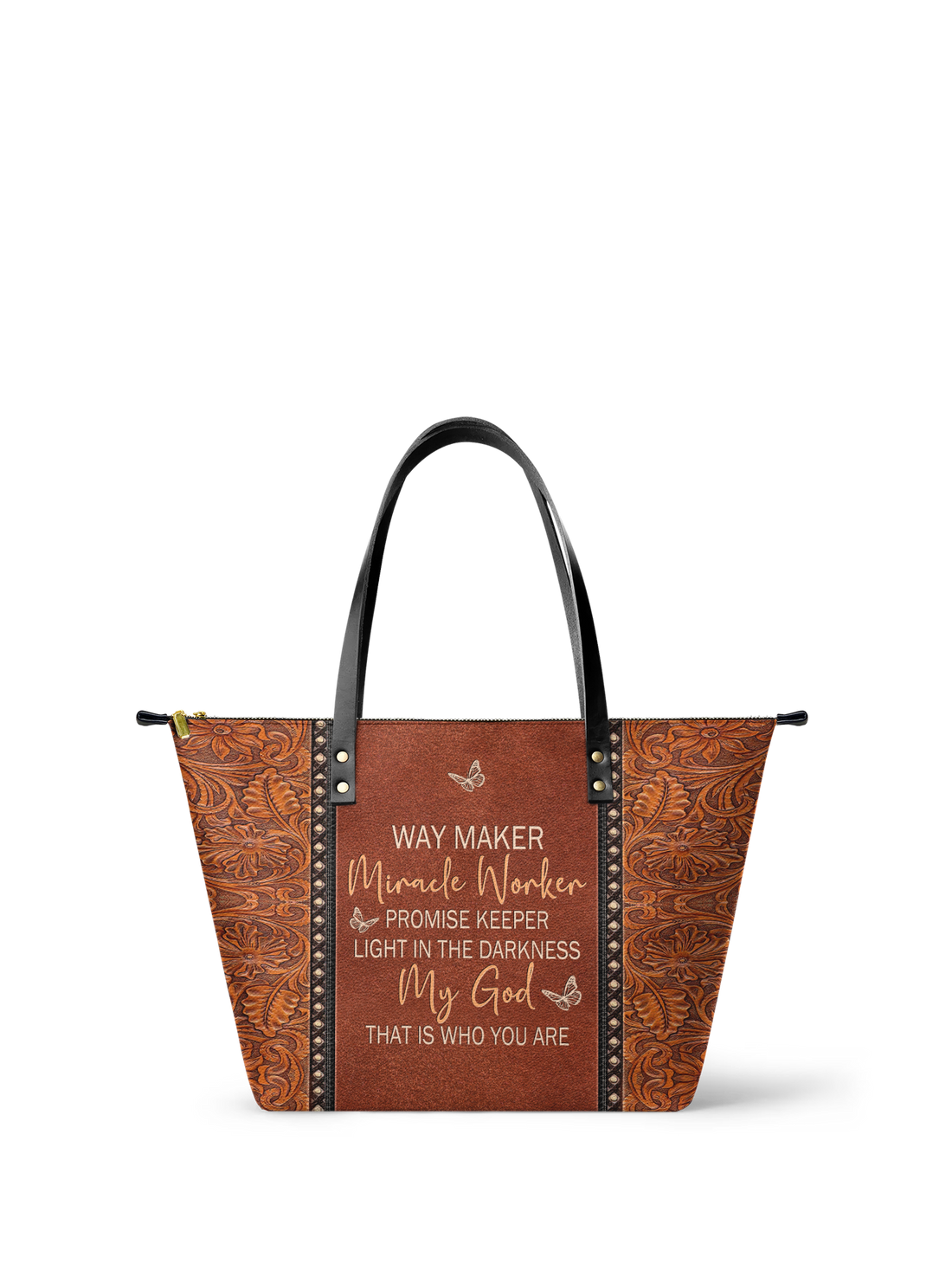 "Waymaker" Leather Tote Bag – Christian apparel for women – Premium Vegan Leather