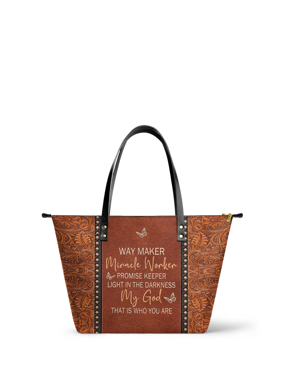 "Waymaker" Leather Tote Bag – Christian apparel for women – Premium Vegan Leather