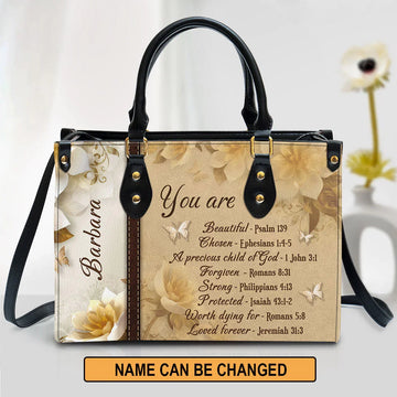 Christianartbag Handbags, You Are Protected Beautiful Strong Loved Leather Bags, Personalized Bags, Gifts for Women, Christmas Gift, CABLTB01300723.