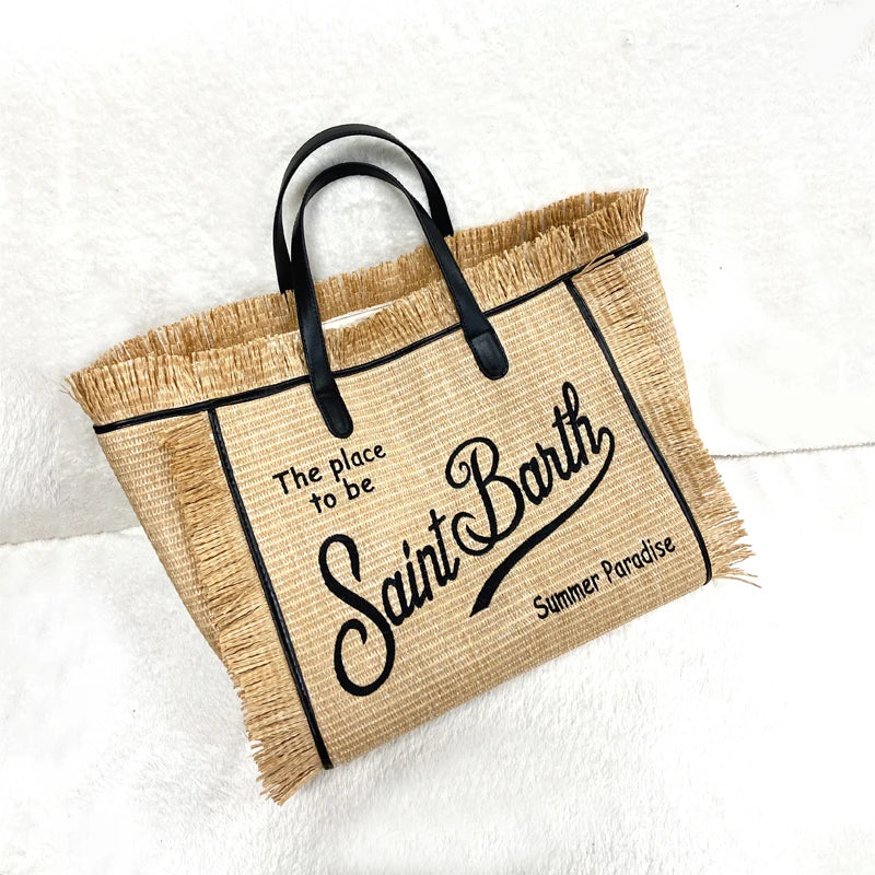 CHRISTIANARTBAG: High-Quality Saint Barth Women's Tassel Tote Bag - Trendy Embroidered – Christian apparel for women
