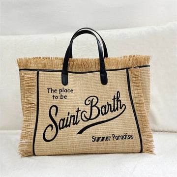 CHRISTIANARTBAG: High-Quality Saint Barth Women's Tassel Tote Bag - Trendy Embroidered – Christian apparel for women – Defaul