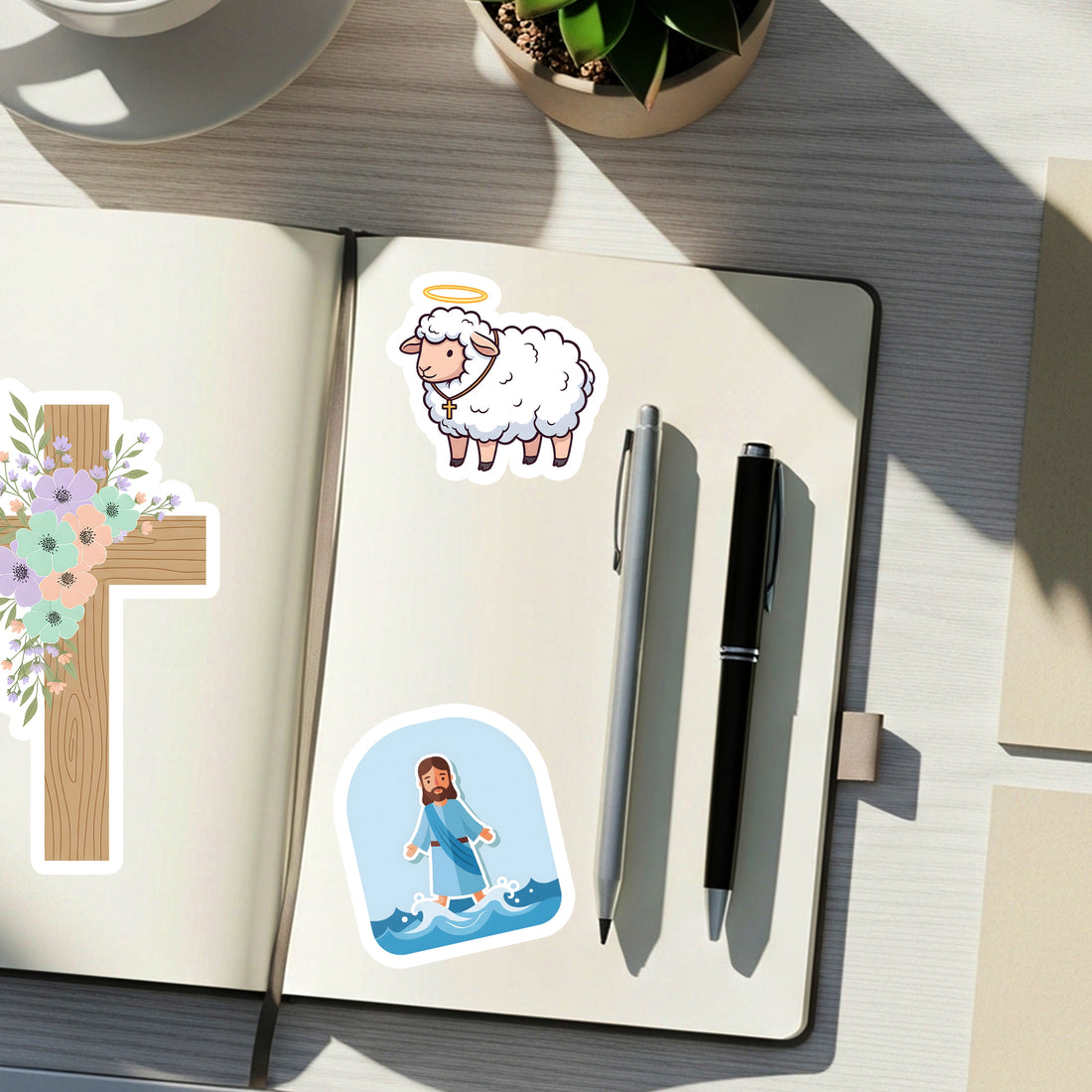 STK12 Christian Sticker Pack – Bible Verse Vinyl Stickers Combo for Faith Journals, Water Bottles, Laptop – Jesus Scripture Waterproof Decals Gift Set (15 pcs)