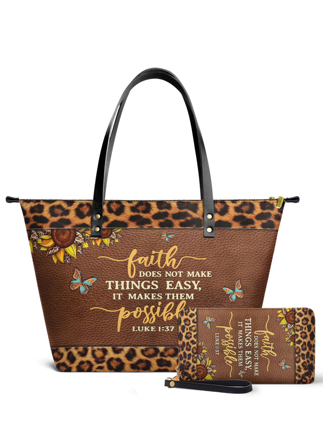 Possible - Luke 1:37 Leather Tote Bag Deal – Christian apparel for women – Premium Vegan Leather
