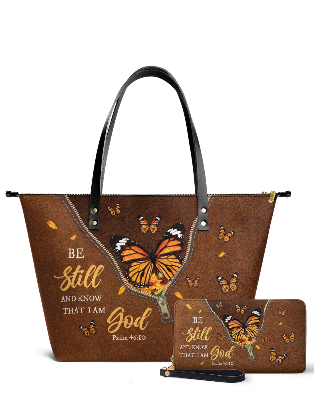 Serene - Psalm 46:10 Leather Tote Bag Deal – Christian apparel for women – Premium Vegan Leather